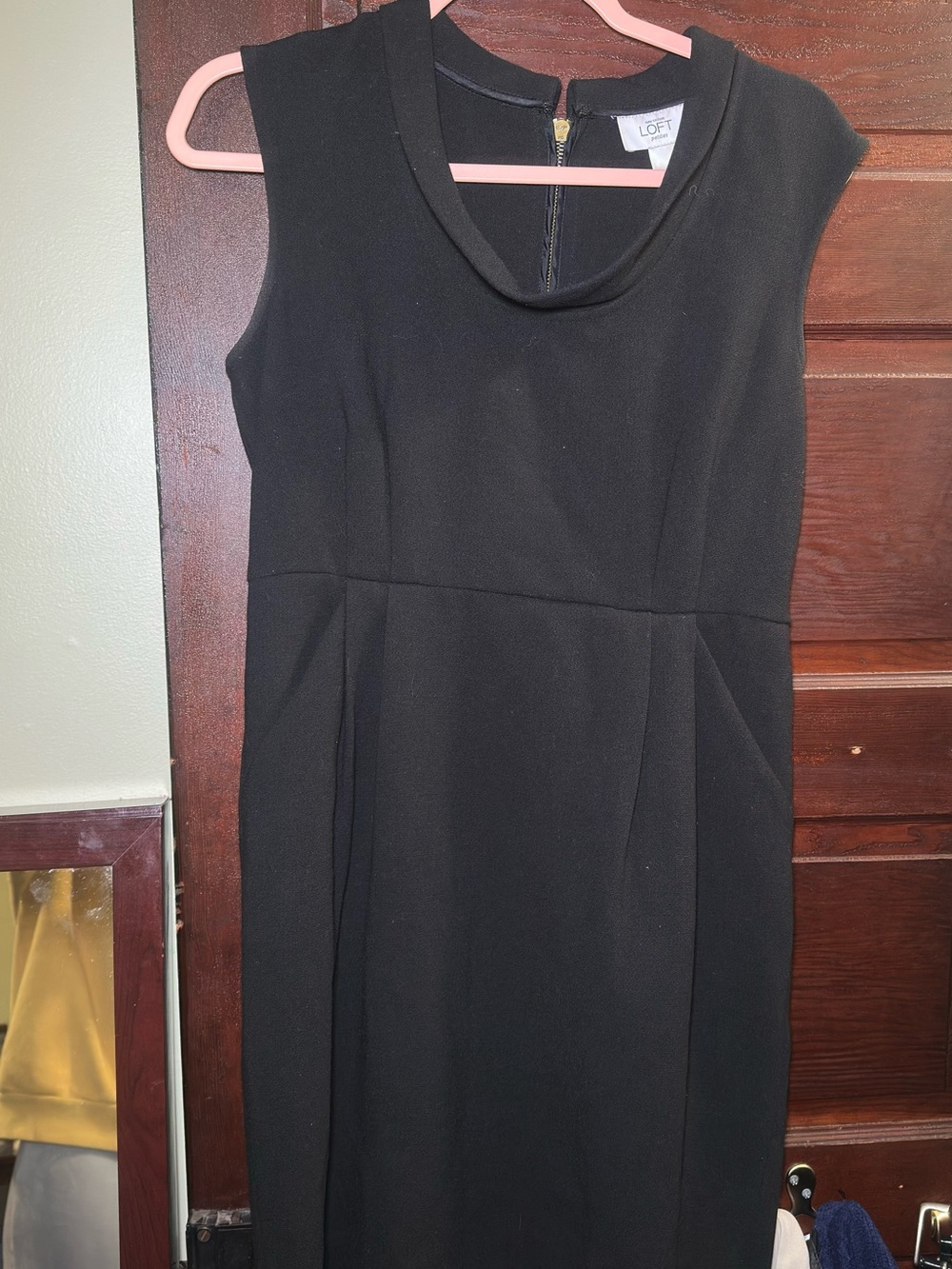 LOFT Black Sleeveless Sheath Dress